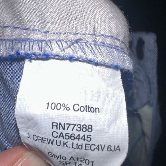 J Crew blue 100% cotton business casual cropped pants - Picture 3 of 4